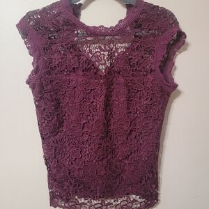 Nannette Lace Sleeveless Blouse - Deep Purple